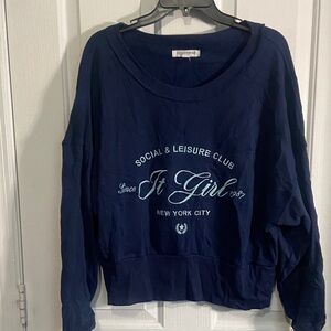 Grayson Threads Navy Blue Crew Neck Sweater